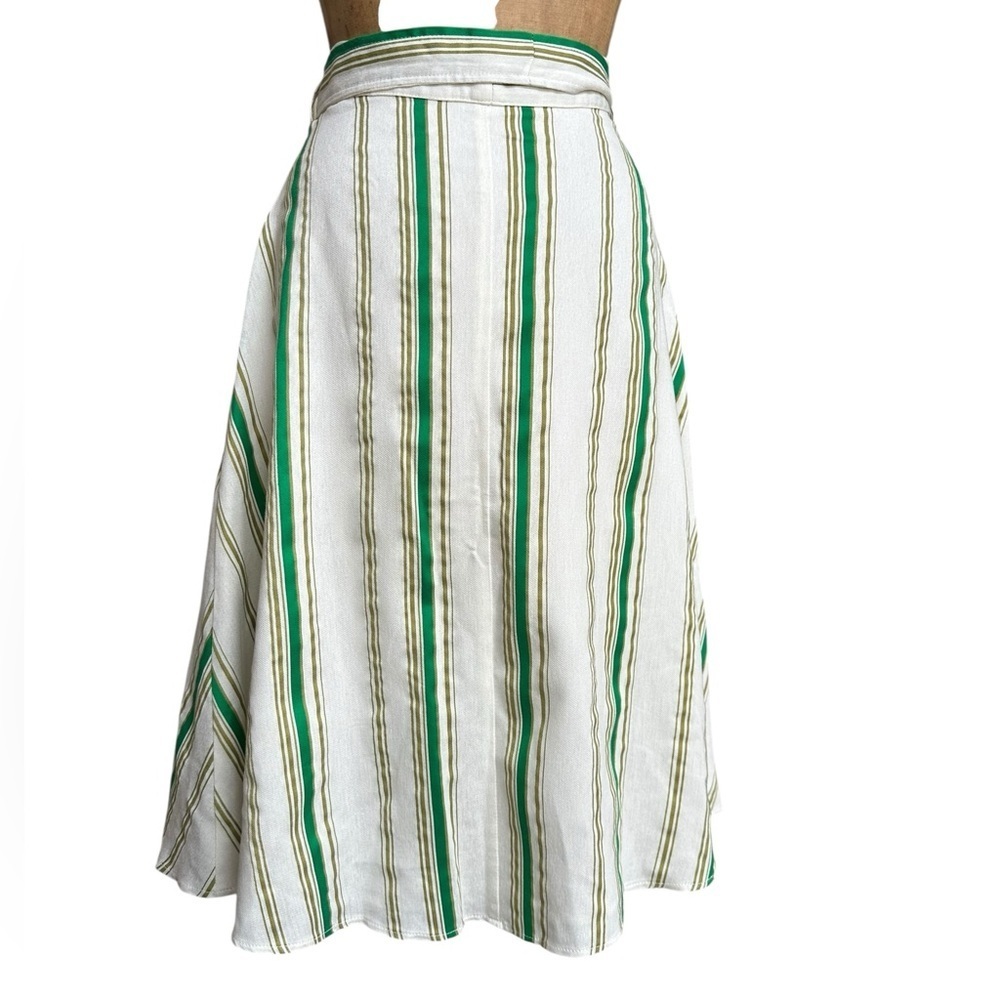 Hutch Anthropologie Baracoa Striped Button-Down Midi A-Line Skirt Size 2 Coastal - Picture 5 of 10
